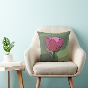 Roze Lotus Bloem Kussen