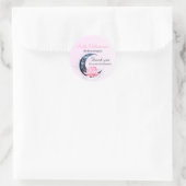 Roze Lotus Bloem Maan Zakelijke Waardering Ronde Sticker (Tas)