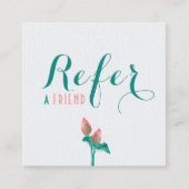 Roze Lotus Bloem Minimalistische Holistische Thera Aanbevelingskaartje (Voorkant)