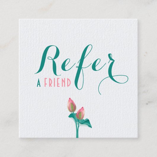 Roze Lotus Bloem Minimalistische Holistische Thera Aanbevelingskaartje (Voorkant)