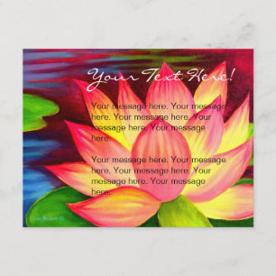 Roze Lotus Bloem Schilderij Uitnodigingskaart Kaart