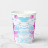 Roze Lotus Bloem Waterverf Schilderij Papieren Bekers (Links)