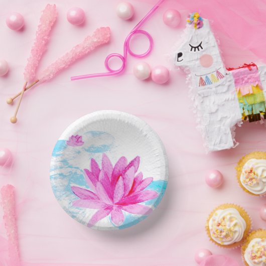 Roze Lotus Bloem Waterverf Schilderij Papieren Kommen (Feest)