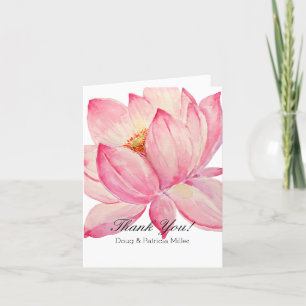 Roze Lotus Bloemen Dank u Bedankkaart