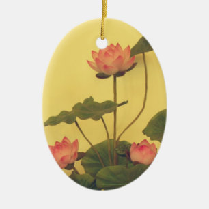 Roze Lotus bloemen Keramisch Ornament