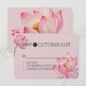 Roze Lotus Bloemen RSVP (Voorkant / Achterkant)