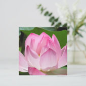 Roze Lotus Bloom Feestdagenkaart (Staand voorkant)