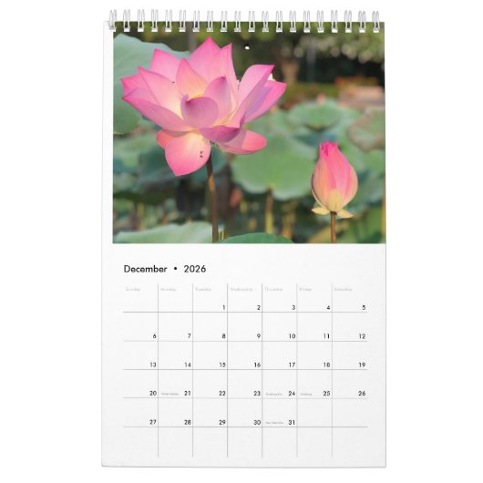 Roze Lotus Calendar Kalender (Dec 2026)