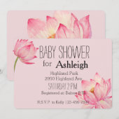 Roze Lotus Flower baby shower Kaart (Voorkant / Achterkant)