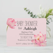 Roze Lotus Flower baby shower Kaart (Staand voorkant)