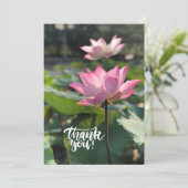Roze Lotus Flower Bedankt (Staand voorkant)
