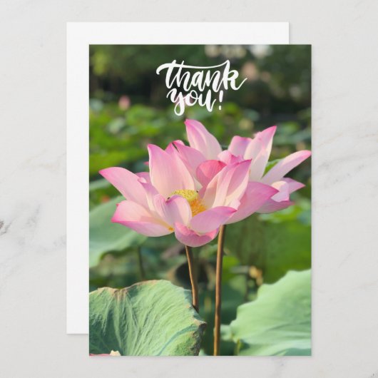 Roze Lotus Flower Bedankt (Voorkant / Achterkant)