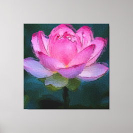 Roze Lotus Flower Canvas Afdruk