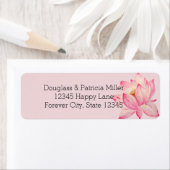Roze Lotus Flower Etiket (Insitu)
