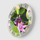 Roze Lotus Flower Grote Klok (Hoek)