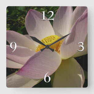 Roze Lotus Flower III Summer Floral Vierkante Klok