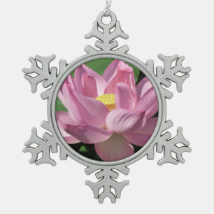Roze Lotus Flower IV Tin Sneeuwvlok Ornament