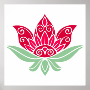 Roze Lotus Flower Poster