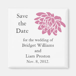 Roze Lotus Flower Save the Date Magnet (white) Magneet