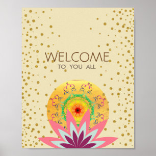 Roze Lotus Flower Yoga Healing Health Poster