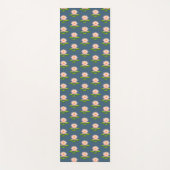 Roze Lotus Flowers & Lily Pads op Blue Yoga Mat (Voorkant)