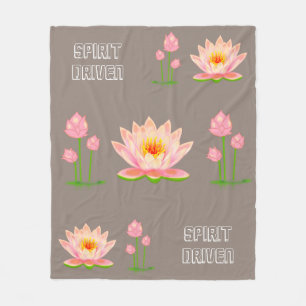 Roze Lotus Flowers op Lucky Beige Fleece Deken