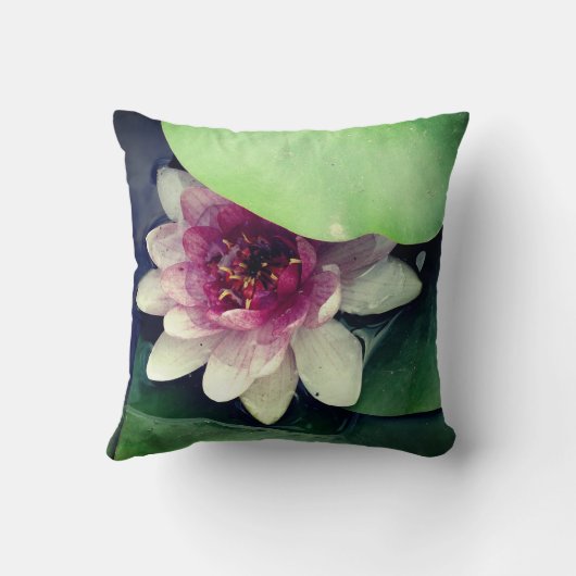 Roze Lotus Fotografie Kussen (Achterkant)