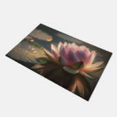 Roze Lotus in de Ochtend Licht Door Mat (Schuin)