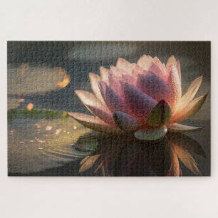 Roze Lotus in de Ochtend Licht Jigsaw Puzzel