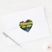 Roze lotus in regen hart sticker (Envelop)