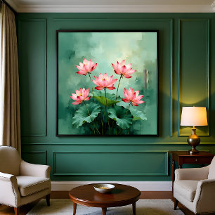 Roze Lotus Kunstwerk Perfect Poster