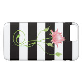 Roze Lotus Modern Stripe Bloemen Case-Mate iPhone Case (Achterkant (Horizontaal))