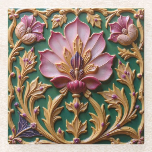 Roze Lotus Onderzetter (Voorkant)