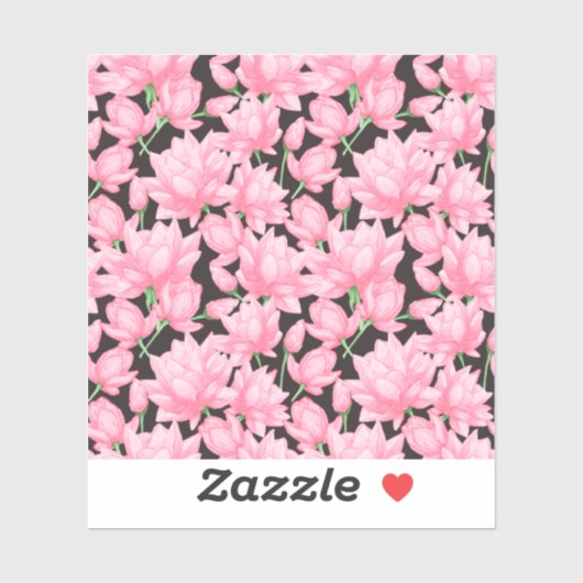 Roze Lotus Patroon Sticker (Vel)