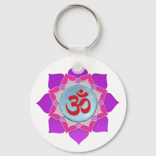Roze lotus sleutelhanger