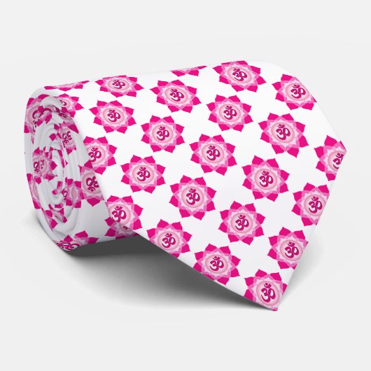 Roze lotus stropdas (Opgerold)