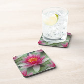 Roze Lotus Water Lily Bier Onderzetter (Rechterzijde)