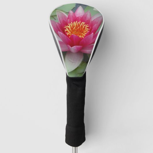 Roze Lotus Water Lily Golfheadcover (Voorkant)