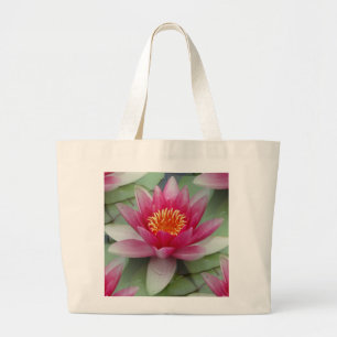 Roze Lotus Water Lily Grote Tote Bag