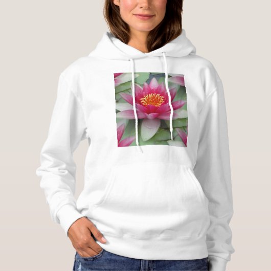 Roze Lotus Water Lily Hoodie (Voorkant)