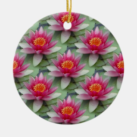 Roze Lotus Water Lily Keramisch Ornament (Voorkant)