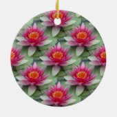 Roze Lotus Water Lily Keramisch Ornament (Achterkant)