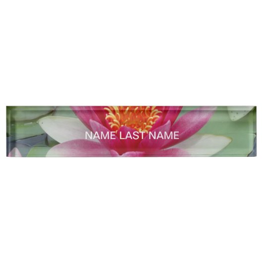 Roze Lotus Water Lily Naambordje (Voorkant)