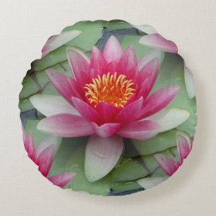 Roze Lotus Water Lily Rond Kussen