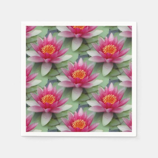 Roze Lotus Water Lily Servet (Voorkant)