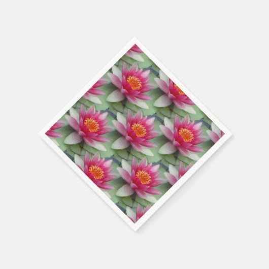 Roze Lotus Water Lily Servet (Hoek)