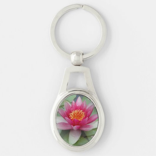 Roze Lotus Water Lily Sleutelhanger (Voorkant)