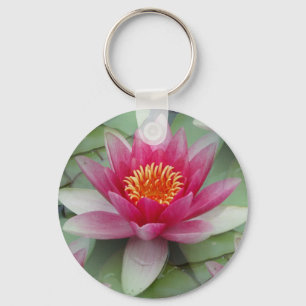 Roze Lotus Water Lily Sleutelhanger