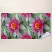 Roze Lotus Water Lily Strandlaken (Voorkant)