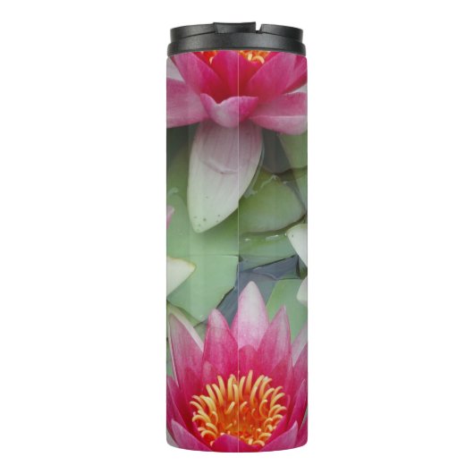 Roze Lotus Water Lily Thermosbeker (Achterkant)